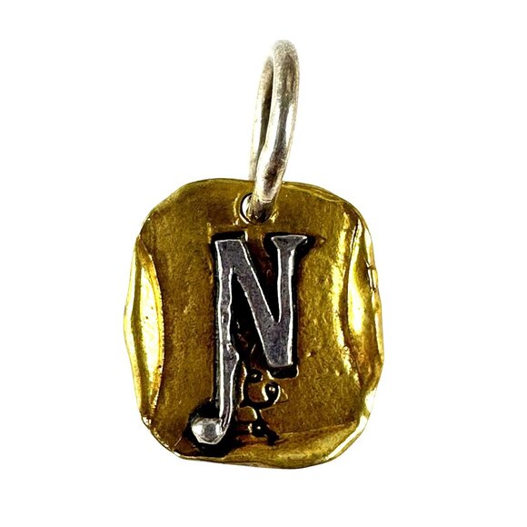 Jewelry - Waxing Poetic Sterling Silver Brass Gothic Insignia Charm "N" Monogram Initial